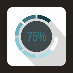 Fototapeta premium Web preloader, 75 percent icon in flat style on a white background