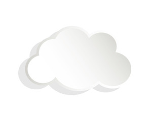 flat design single cloud shape icon vector illustration