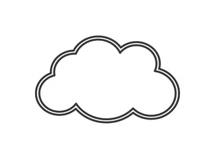 flat design single cloud shape icon vector illustration