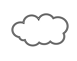 flat design single cloud shape icon vector illustration