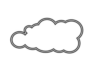 flat design single cloud shape icon vector illustration