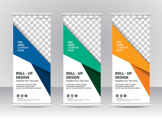 Roll up banner stand template design