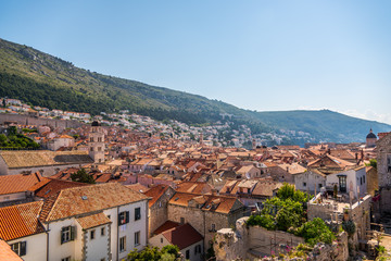 Obraz premium Roofs of the buildings on the Old Town seen from the Walls of Dubrovnik