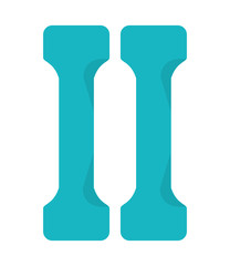 flat design dumbell pair icon vector illustration