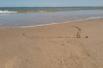 Heart on the beach. A Romantic composition.