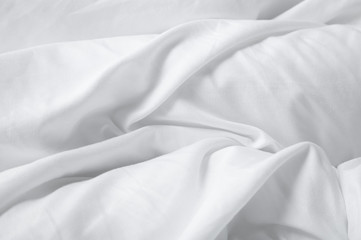 A full page of white creased bedding texture - obrazy, fototapety, plakaty