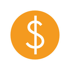 coin cash money finacial item icon. Flat and Isolated design. Vector illustration