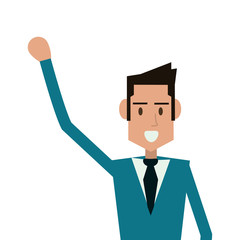 businessman cartoon man male avatar business suit cloth icon. Flat and Isolated design. Vector illustration