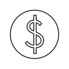 coin cash money finacial item icon. Flat and Isolated design. Vector illustration