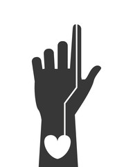 heart hand blood donation medical health care icon. Flat and Isolated design. Vector illustration