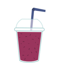 juice glass drinking straw drink beverage fresh icon. Flat and isolated design. Vector illustration