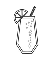 juice glass drinking straw drink beverage fresh icon. Flat and isolated design. Vector illustration