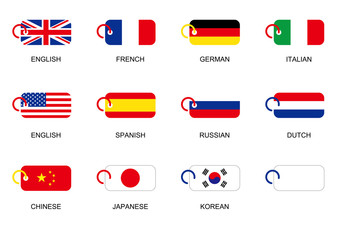 vocabulary cards flags icon 