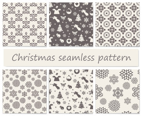 Christmas seamless red retro vector patterns tiling. Endless texture can be used for printing onto fabric and paper or scrap booking, surface textile, web page background.