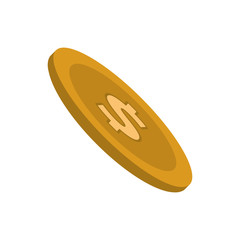 coin cash money finacial item icon. Flat and Isolated design. Vector illustration