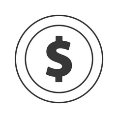 coin cash money finacial item icon. Flat and Isolated design. Vector illustration