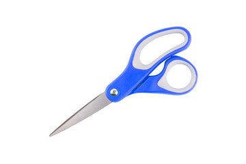 Blue Scissors isolated on a white background