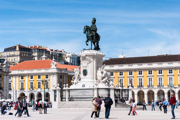 Lisbon's city center at Arco da Rua Augusta in Portugal