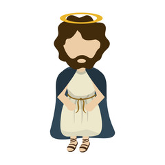 Holy Jesus cartoon angel religion, vector illustration