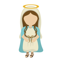 mary holy family merry christmas icon. Flat and isolated design. Vector illustration
