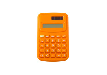 orange calculator isolated on white