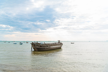 Old wooden fisherman boat