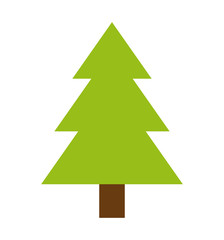 pine tree merry christmas decoration celebration icon. Flat and isolated design. Vector illustration