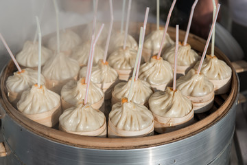 dumplings on the bamboo dish