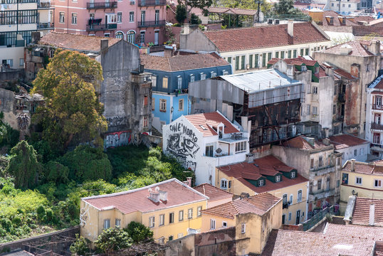 Street views from urban Lisbon Portugal