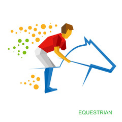 Physically disabled horseman. Flat sport icon.