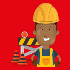 under construction worker vector illustration design eps 10