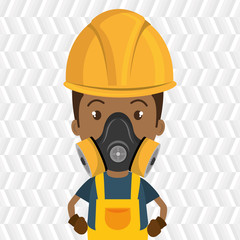 man worker mask gas vector illustration design