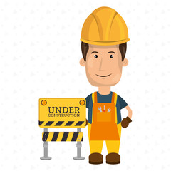 under construction worker website vector illustration design