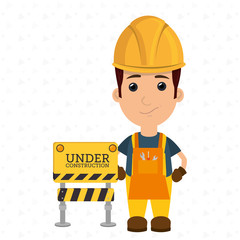 Obraz na płótnie Canvas under construction worker website vector illustration design