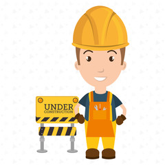 under construction worker website vector illustration design