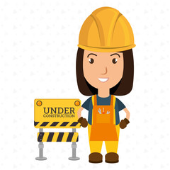 Fototapeta na wymiar under construction worker website vector illustration design