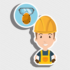 man worker mask smog vector illustration design eps 10