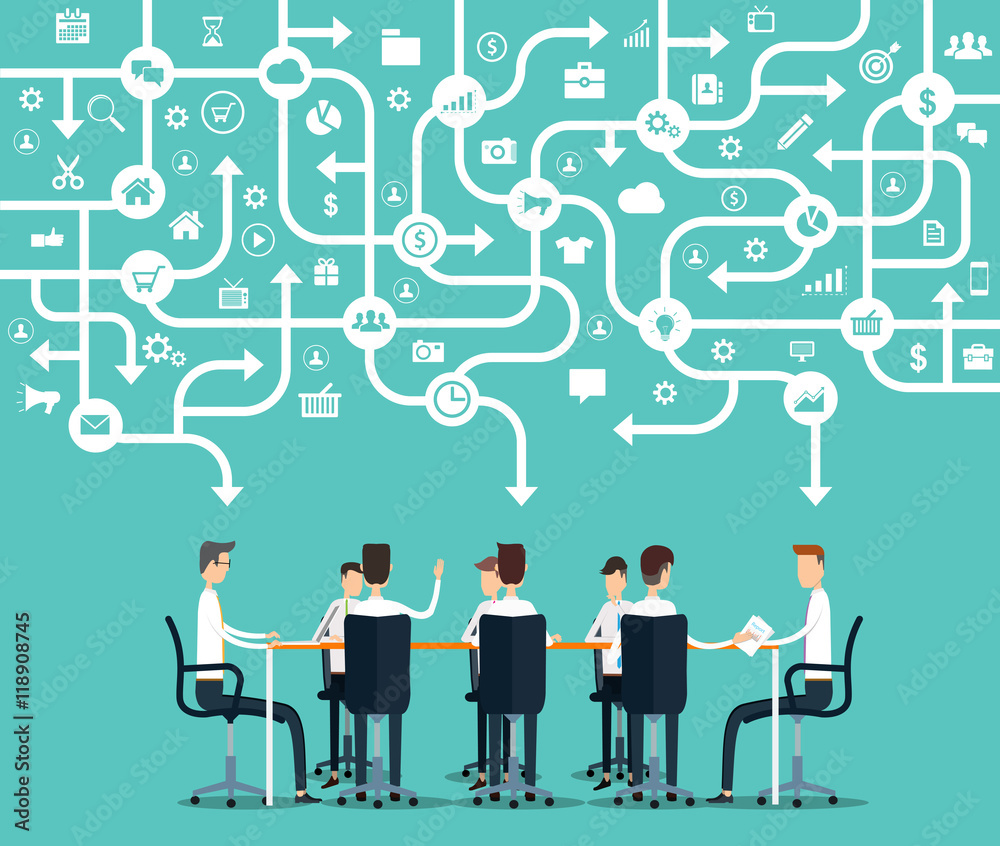 Canvas Prints group business team working meeting and brainstorming concept