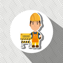 under construction worker website vector illustration design