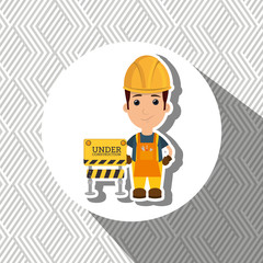 under construction worker website vector illustration design