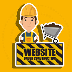 man website under construction avatar vector illustration design