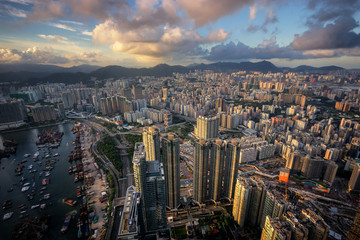 Cityscape from top view in Hong-kong