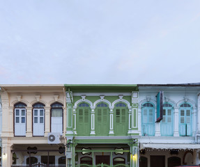 Beautiful old Window Sino-Portuguese style in Phuket, Thailand