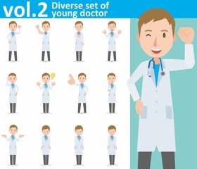 Diverse set of young doctor on white background , EPS10 vector format vol.2
