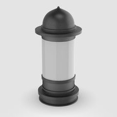 Advertising column isolated on white background. 3D illustration.