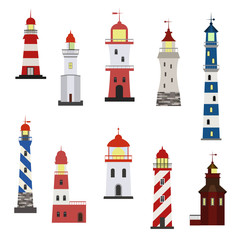 Set of lighthouses.