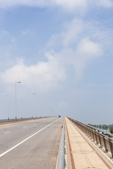Fototapeta na wymiar Highway overpass with blue sky background.