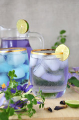 Glass of Fresh Butterfly Pea Juice