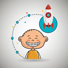 boy cartoon idea icon vector illustration design