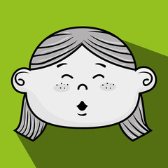 cartoon childhood face icon vector illustration design